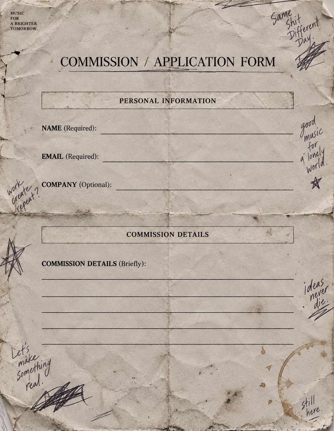 Commission / Application form
